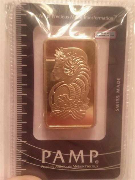 Pamp Suisse Fortuna 1 Troy Oz 9999 Fine Gold Bar Wassay Cert Sku27398