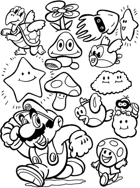 Super Mario Coloring Picture Page For Kids And For Adults Coloring Home