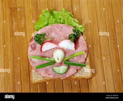 Funny Sandwich Breakfast For Child Stock Photo Alamy