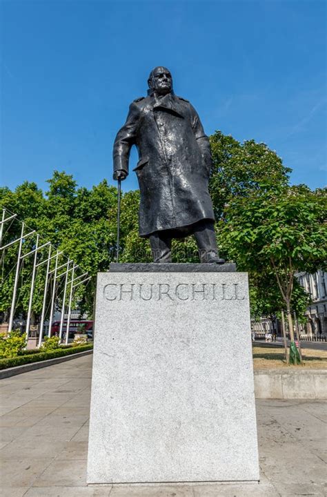 Winston Churchill Statue In Parliament Square Editorial Photography