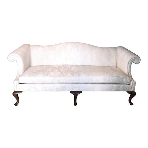 Late 20th Century Drexel Queen Anne Style Camelback Sofa Chairish