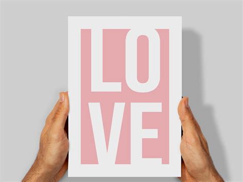 Love Typography Print Big Love Type Print Pink Love Print Etsy