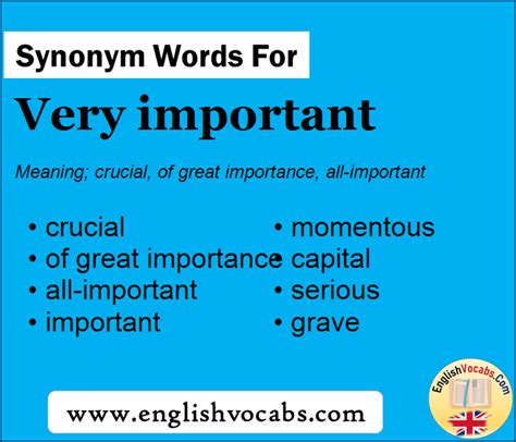Synonym for Very important, what is synonym word Very important ...