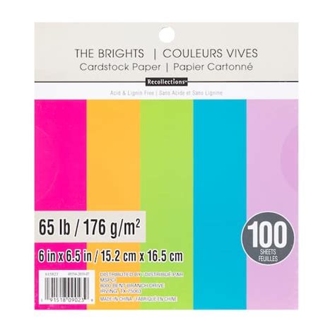 12 Packs 100 Ct 1200 Total The Brights 6 X 65 Cardstock Paper