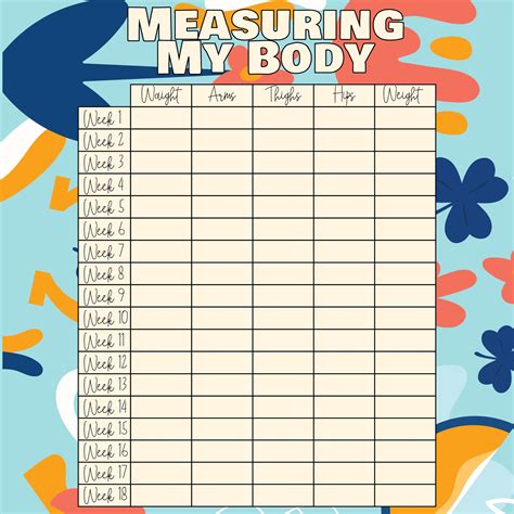 Best Images Of Printable Measurement Chart Weight Loss Printable