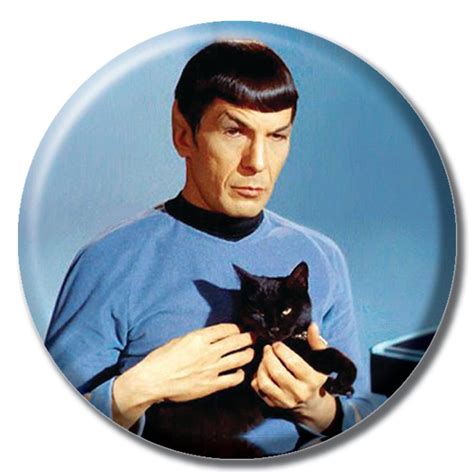 Spock Holding A Cat 175inch Pinback Button Star Trek