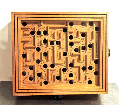 Vintage Labyrintspel Game 1960s Wooden Marble Puzzle Maze Etsy