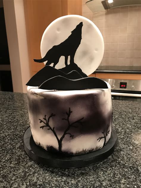 Howling Wolf Cake Pastel De Lobo Diseños De Tortas Pasteles Para Hombre