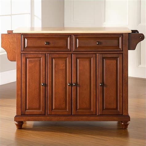 One side of this kitchen table is curved, with. Crosley Furniture Cambridge Natural Wood Top Kitchen ...