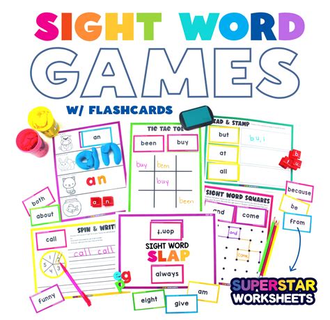Sight Word Games Superstar Worksheets