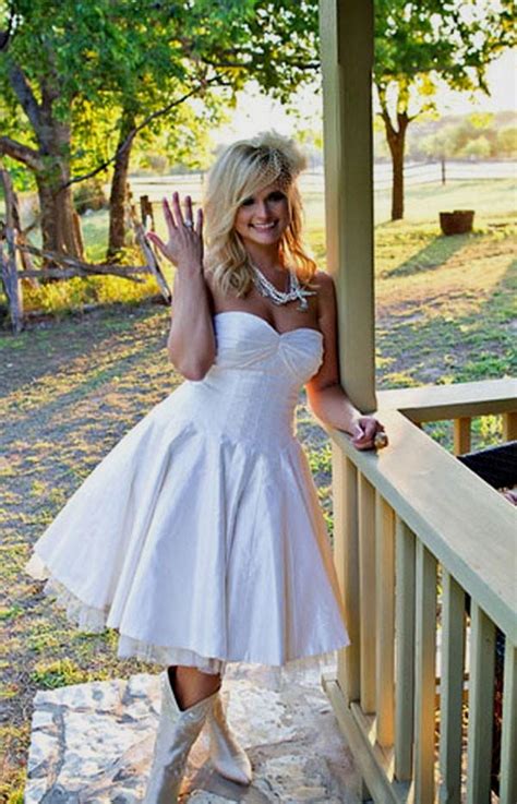 Short wedding dresses can be hard to come by. Country Wedding Dress With Cowgirl Boots