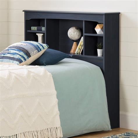 South Shore Furnitures Bookcase Twin Headboard Aviron Blueberry Clement