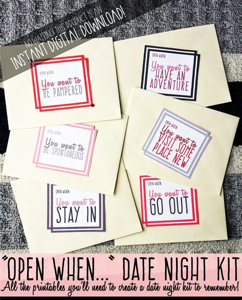Open When Date Night Box Valentine S Gift Or Anniversary Etsy Open