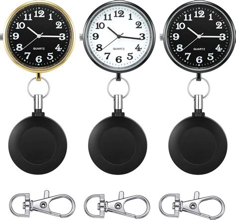3 Pieces Nurse Watches Nursing Watch For Women And Men Fob Nurse Watch With Second
