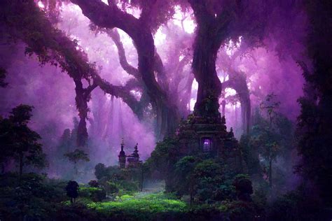 Download Temple In Mystical Forest Wallpaper