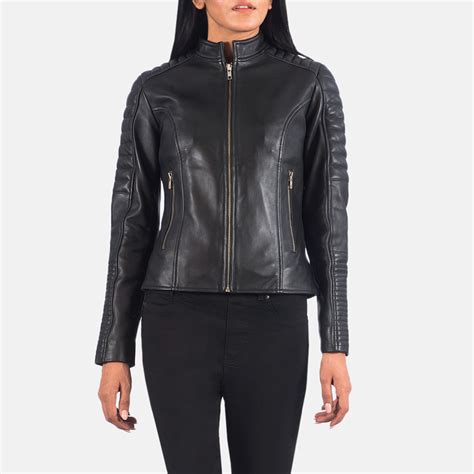 Women S Adalyn Quilted Black Leather Biker Jacket