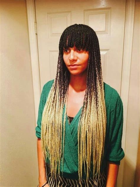 Trending Hairstyle Alert Box Braids With Fringe Humour