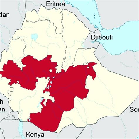 The National Regional State Of Oromia Red Within Ethiopia And The