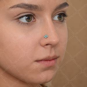 Surgical Steel Nose Stud With Opal Gemstone Good For Tragus Etsy