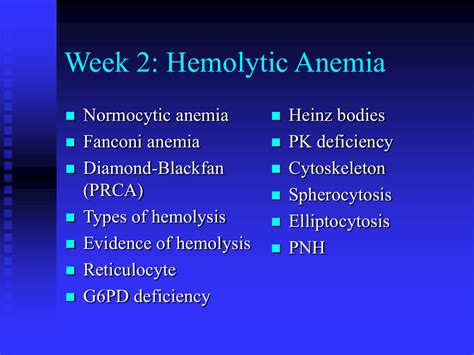 Powerpoint Presentation Week 2 Hemolytic Anemia
