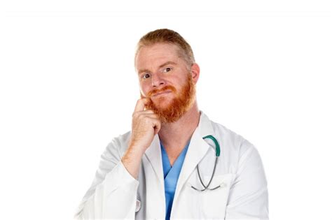 Premium Photo Pensive Redhead Doctor