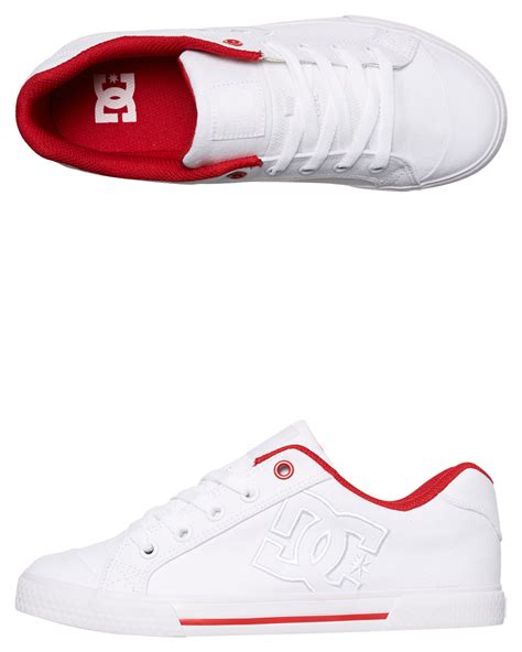 Dc Shoes Womens Chelsea Tx White White True Red Surfstitch