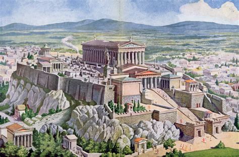 La Acrópolis En Atenas En La Antigua Grecia 1914