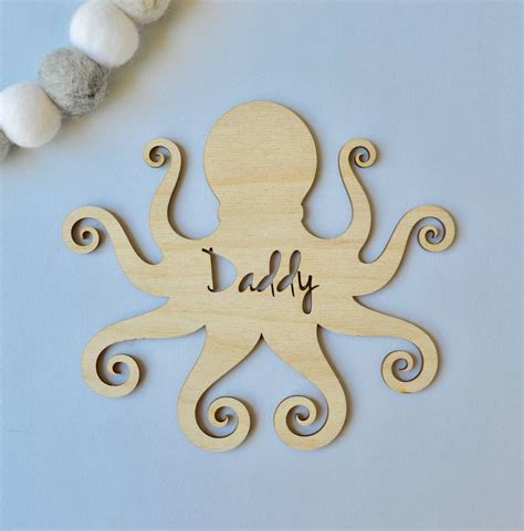 Personalised Octopus Wooden Name Sign By Not A Jewellery Box
