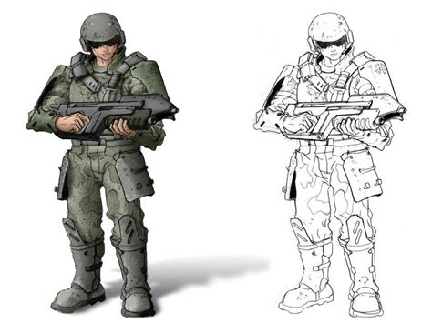 Unsc Marine Halo Drawings Halo Combat Evolved Halo Armor
