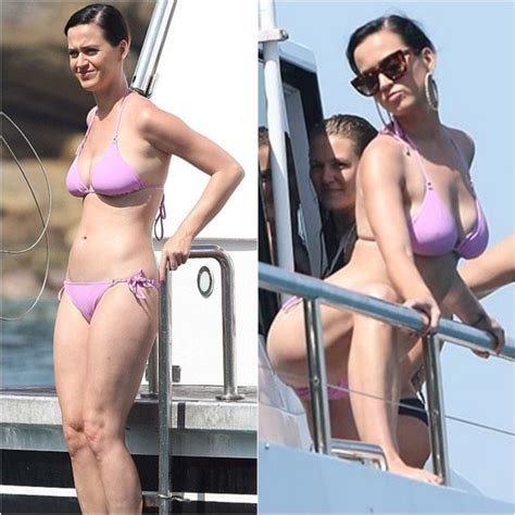 Katy Perry presumió sus curvas en diminuto bikini mientras tomaba el