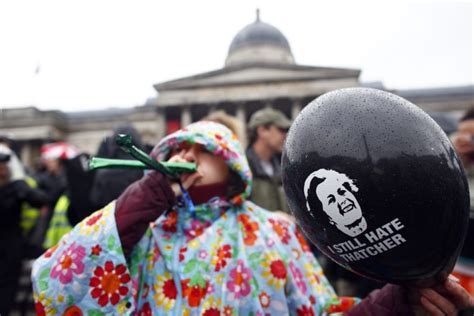 Anti Thatcher Party In London Draws Hundreds