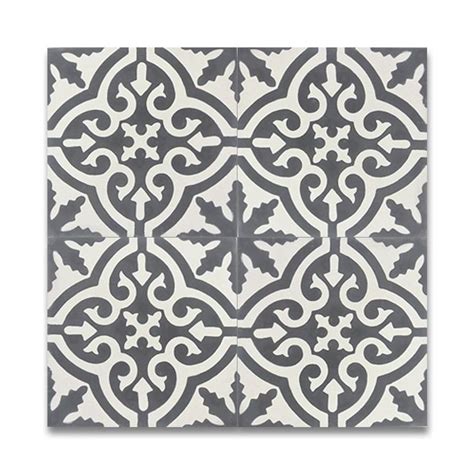 Argana Grey And White Handmade Moroccan 8 X 8 Inch Cement And Granite