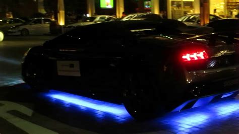 Modified Lamborghini Gallardo With Underglow And Flashing Lights Youtube