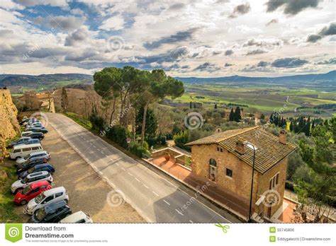 Panoramic View Of Val Dorcia From Pienza Italy Editorial Photo Image