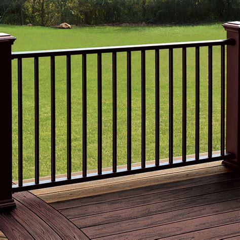 This core is then encased in a synthetic shell on three sides, which protects it from the elements and offers resistance to fading, scratches, or developing mould or mildew. Signature Rail & Baluster Kit by Trex - DecksDirect