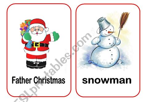 Christmas Flashcards 1 Esl Worksheet By Mr Alan