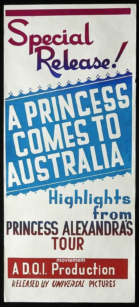 A Princess Comes To Australia Original Daybill Movie Poster Alexandra
