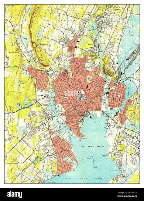 New Haven Connecticut Map 1943 131680 United States Of America By