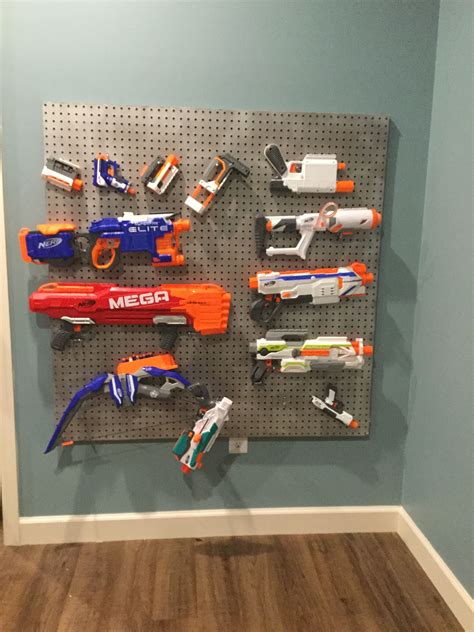 But it wasn't until nerf guns emerged that the fun really started in the '80s! Diy Nerf Gun Rack Pegboard : Diy Nerf Gun Peg Board Organizer Gathered In The Kitchen : Mount ...