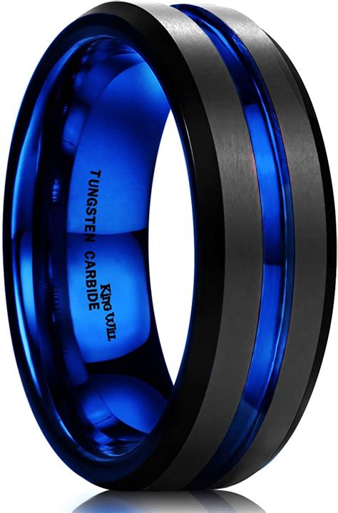 King Will 6mm 7mm 8mm Groove Tungsten Carbide Wedding Ring For Men