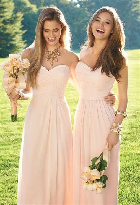 From pink and grey shades to lilac and green, we've rounded up 20 great bridesmaid bridesmaid dresses. Best Country Long Peach Bridemaid Dresses Chiffon Cheap ...
