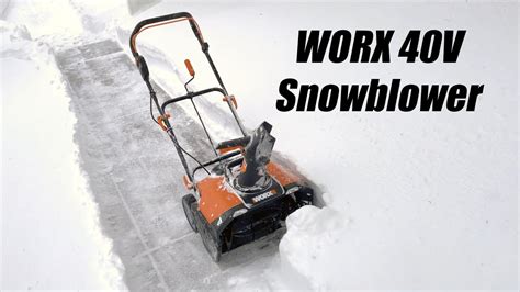 Worx 40v Snowblower In Heavy Snow Quick Review Youtube