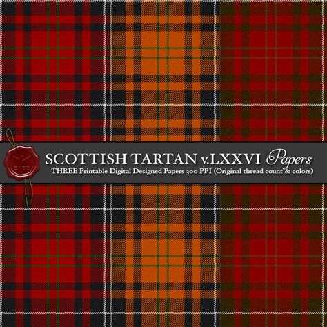 Digital Printable Scottish Tartan Plaid Highland Clan Wemyss Etsy