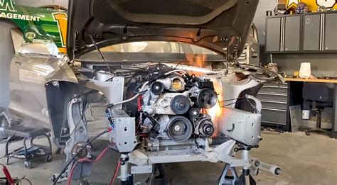 V8 Powered Tesla Model S Has Maiden Engine Start Combustion Escapes