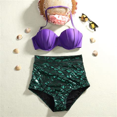 Aliexpress Com Buy Woman Mermaid Bathing Suit High Beach Swimwear Set Bikini Push Up Swiming
