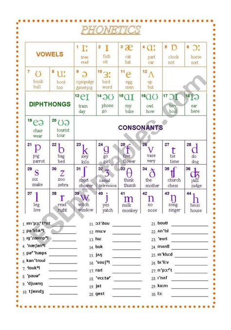 With This Worksheet Students Can Learn Phonetics At First There Is A