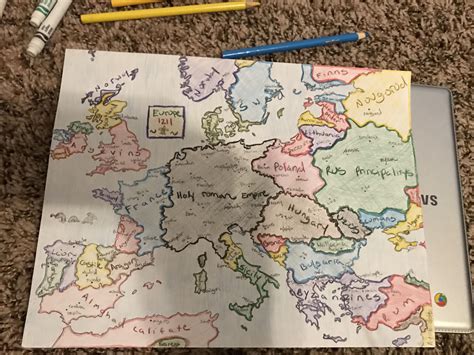 Hand Drawn Map Of Europe 1211 Hand Drawn Map Drawn Map Map