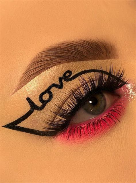 20 Valentines Day Makeup Ideas 2023 Love Graphic Liner