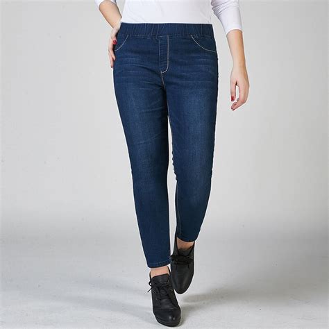 Elastic Waist Jeans Stretch Woman Plus Size High Waist Slim Pencil