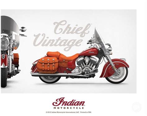 Indian Motorcycle Vintage Chief Poster Indian Motorcycle
